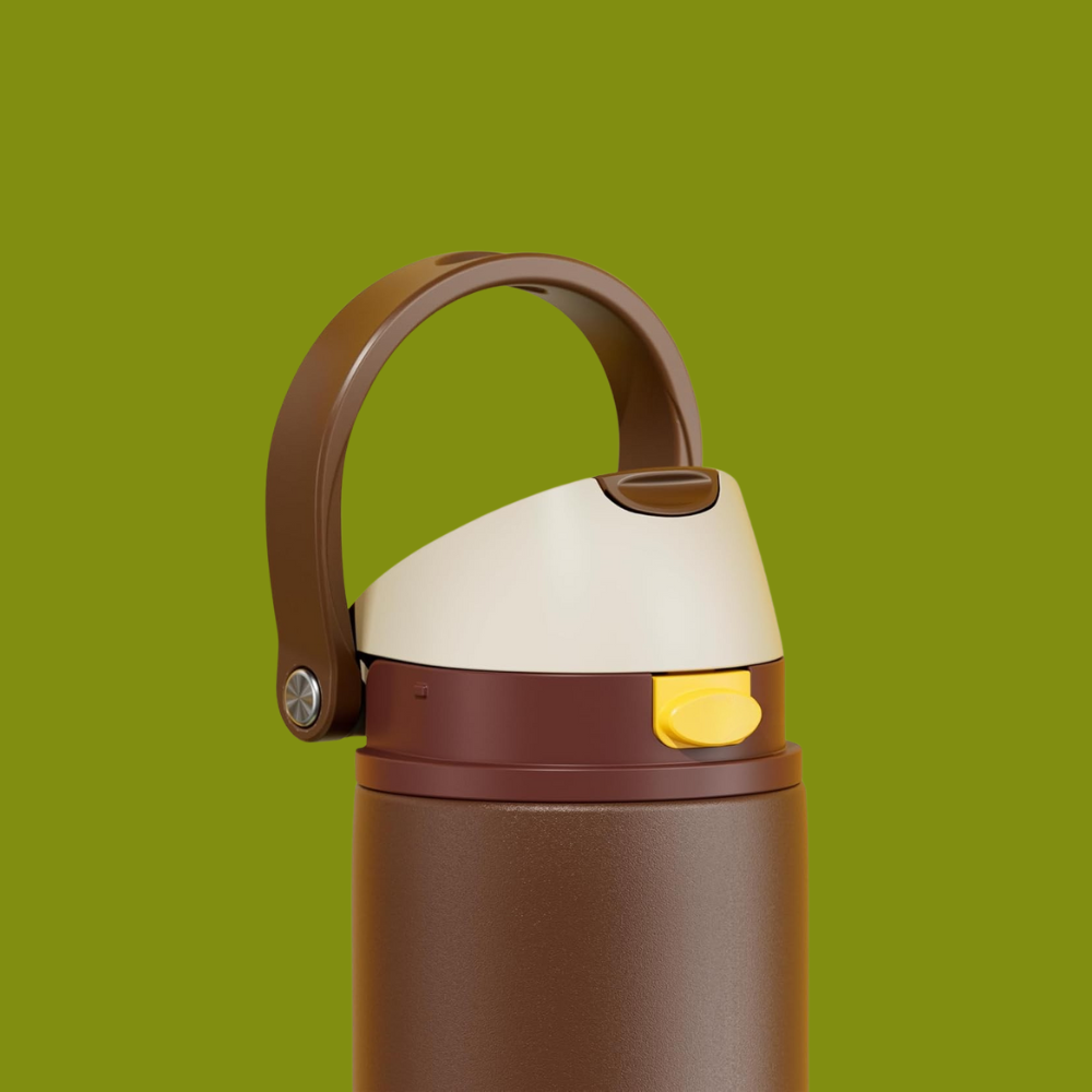 Brown Daily Hydration Dual Lid Insulated Stainless Steel Water Bottle