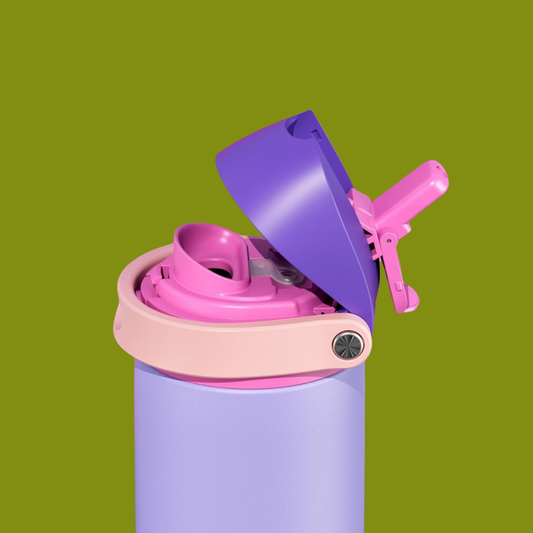 Purple Daily Hydration Dual Lid Insulated Stainless Steel Water Bottle