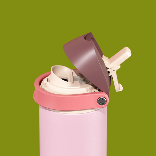 Pink Daily Hydration Dual Lid Insulated Stainless Steel Water Bottle
