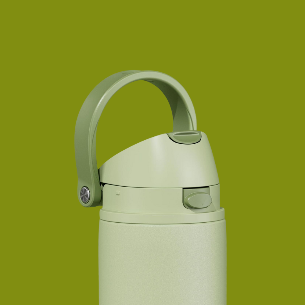 Light Green Daily Hydration Dual Lid Stainless Steel Water Bottle
