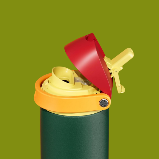 Dark Green Daily Hydration Dual Lid Stainless Steel Water Bottle