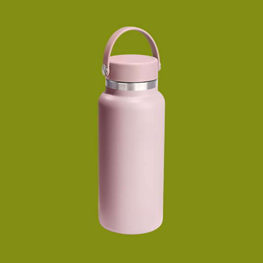 Pink Daily Hydration Dual Lid Insulated Stainless Steel Water Bottle