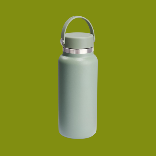 Light Green Daily Hydration Dual Lid Stainless Steel Water Bottle